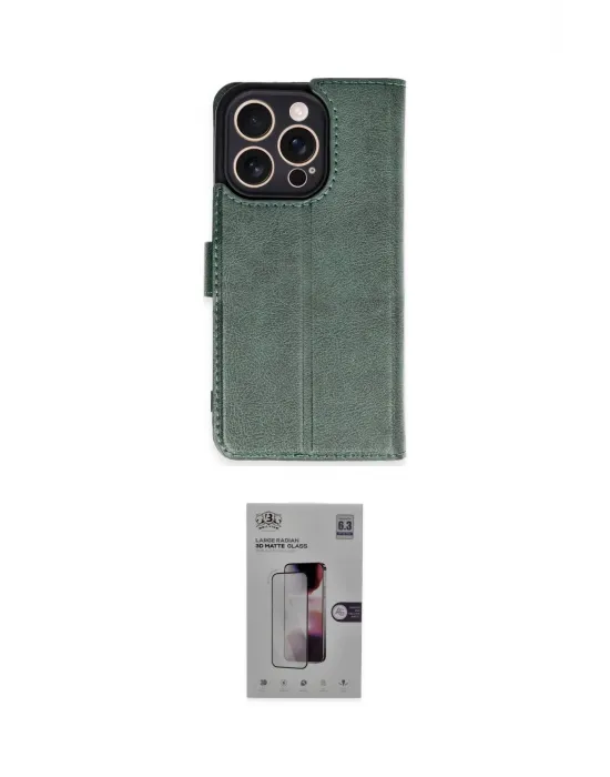 ieg™ iPhone 16 Pro Kılıf Siluet Işık Serisi - Siyah Bilvis 3D Mat Cam Ekran Koruyucu