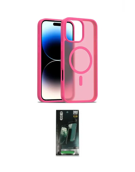 ieg™ iPhone 16 Pro Kılıf Siluet Minimal Prime - Siyah 360 Mat Full Body Arka Koruyucu