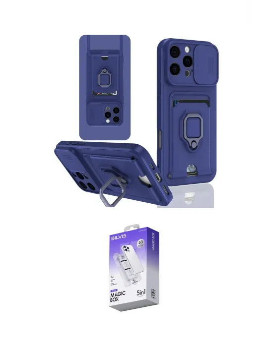 ieg™ iPhone 16 Pro Kılıf Vadi Form Prime - Siyah Bilvis 5in1 3D Magic Cam Ekran Koruyucu