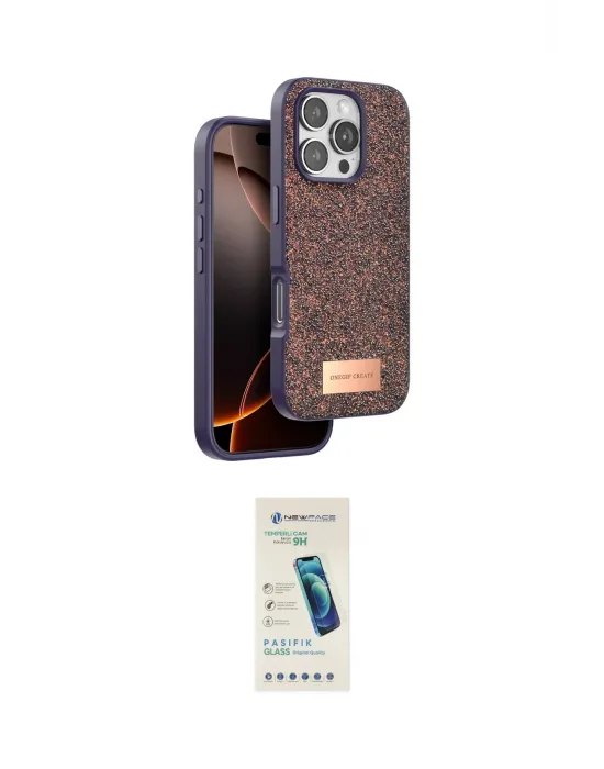 ieg™ iPhone 16 Pro Kılıf Vadi Klasik Serisi - Şeffaf Pasifik Cam Ekran Koruyucu