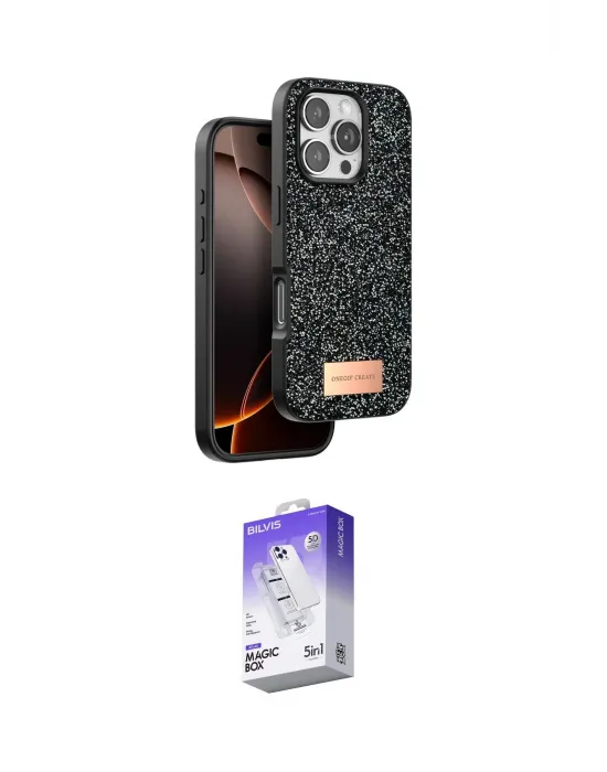 ieg™ iPhone 16 Pro Kılıf Vadi Klasik Serisi - Siyah Bilvis 5in1 3D Magic Cam Ekran Koruyucu