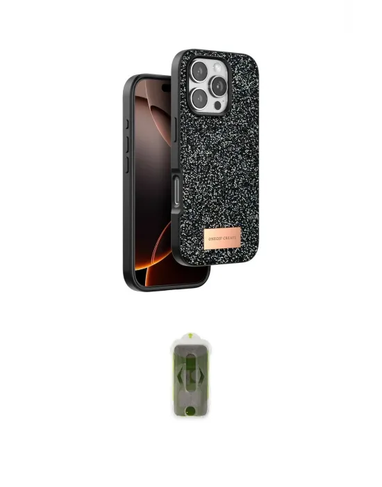 ieg™ iPhone 16 Pro Kılıf Vadi Klasik Serisi - Siyah Joko Magic 5D Hayalet Cam