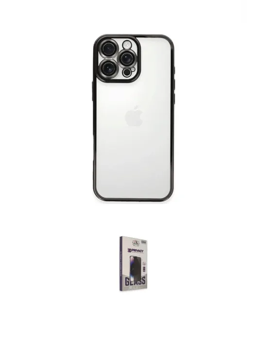 ieg™ iPhone 16 Pro Kılıf Vadi Minimal - Siyah Bilvis Hayalet Cam Ekran Koruyucu
