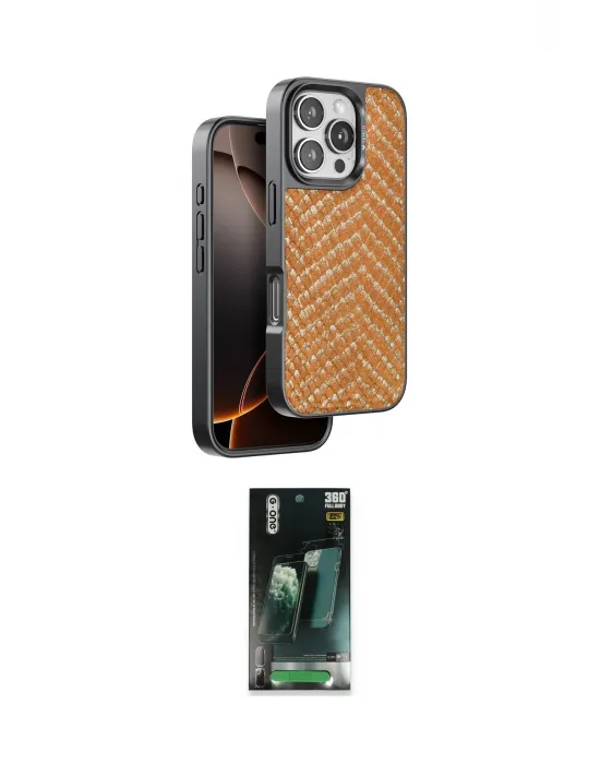 ieg™ iPhone 16 Pro Kılıf Vadi Özel Seri - Siyah 360 Mat Full Body Arka Koruyucu