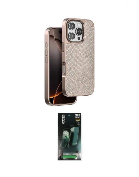 ieg™ iPhone 16 Pro Kılıf Vadi Özel Seri - Siyah 360 Mat Full Body Arka Koruyucu