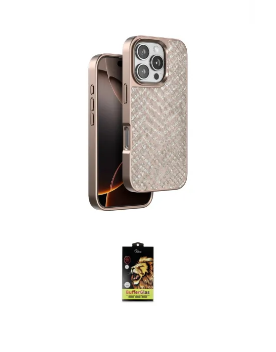 ieg™ iPhone 16 Pro Kılıf Vadi Özel Seri - Siyah Buffer Cam Ekran Koruyucu