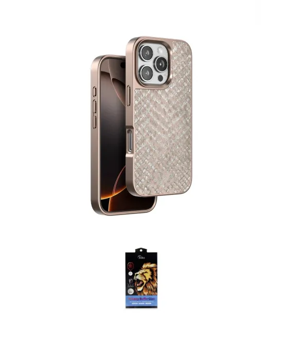 ieg™ iPhone 16 Pro Kılıf Vadi Özel Seri - Siyah Buffer Hayalet Cam Ekran Koruyucu