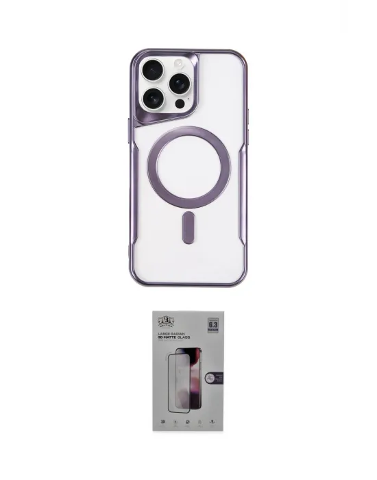 ieg™ iPhone 16 Pro Kılıf Yadigar Klasik Özel Seri - Siyah Bilvis 3D Mat Cam Ekran Koruyucu