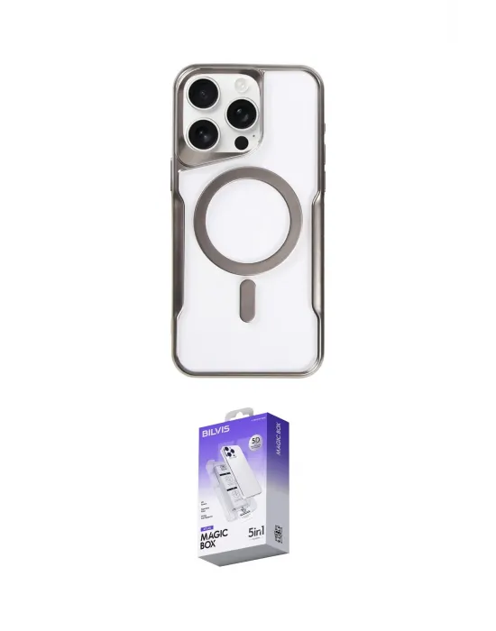 ieg™ iPhone 16 Pro Kılıf Yadigar Klasik Özel Seri - Siyah Bilvis 5in1 3D Magic Cam Ekran Koruyucu