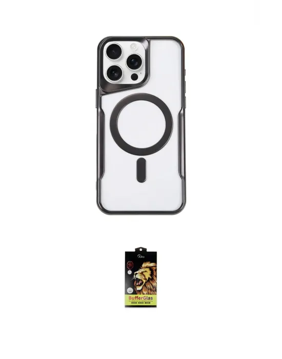 ieg™ iPhone 16 Pro Kılıf Yadigar Klasik Özel Seri - Siyah Buffer Cam Ekran Koruyucu