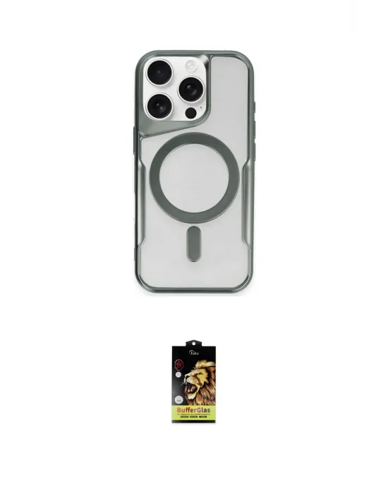 ieg™ iPhone 16 Pro Kılıf Yadigar Klasik Özel Seri - Siyah Buffer Cam Ekran Koruyucu