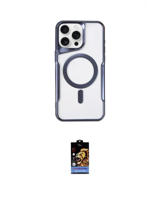 ieg™ iPhone 16 Pro Kılıf Yadigar Klasik Özel Seri - Siyah Buffer Hayalet Cam Ekran Koruyucu