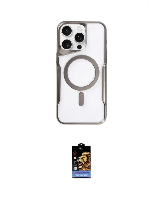ieg™ iPhone 16 Pro Kılıf Yadigar Klasik Özel Seri - Siyah Buffer Hayalet Cam Ekran Koruyucu