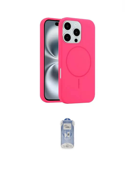 ieg™ iPhone 16 Pro Kılıf Yankı Form Serisi - Siyah Joko Magic 5D Cam