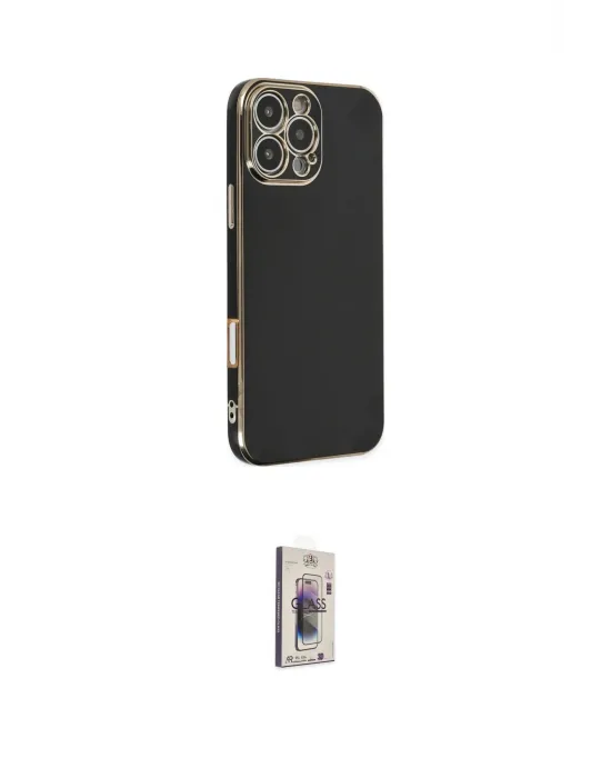 ieg™ iPhone 16 Pro Kılıf Yankı Serisi - Siyah Bilvis 3D Cam Ekran Koruyucu