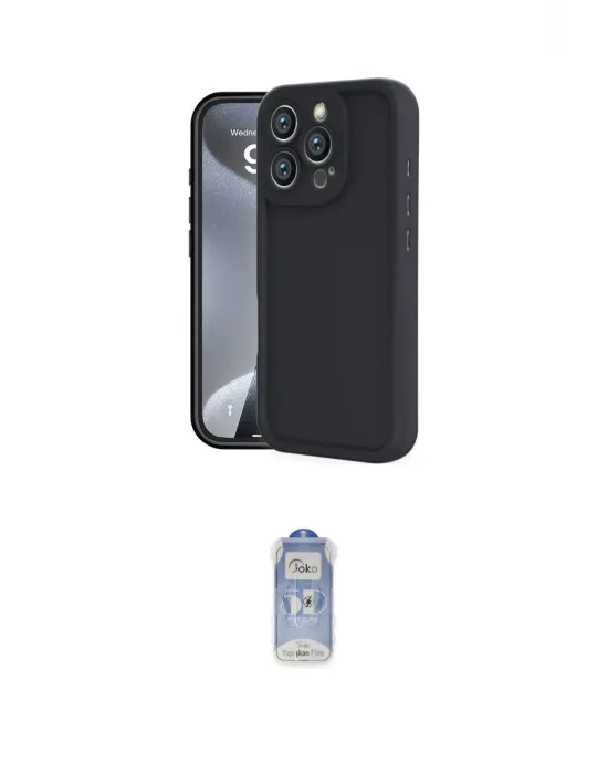 ieg™ iPhone 16 Pro Kılıf Yankı Yansıma Özel Seri - Siyah Joko Magic 5D Cam