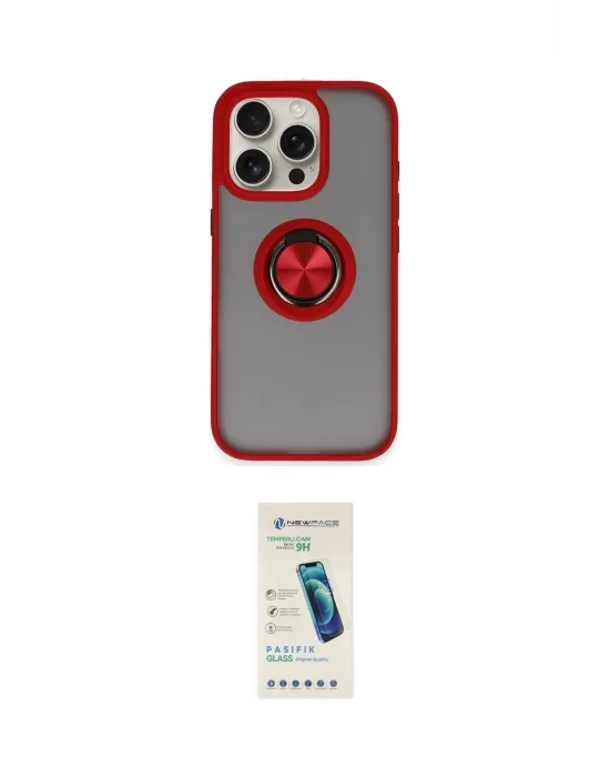 ieg™ iPhone 16 Pro Kılıf Yörünge Çizgi - Şeffaf Pasifik Cam Ekran Koruyucu