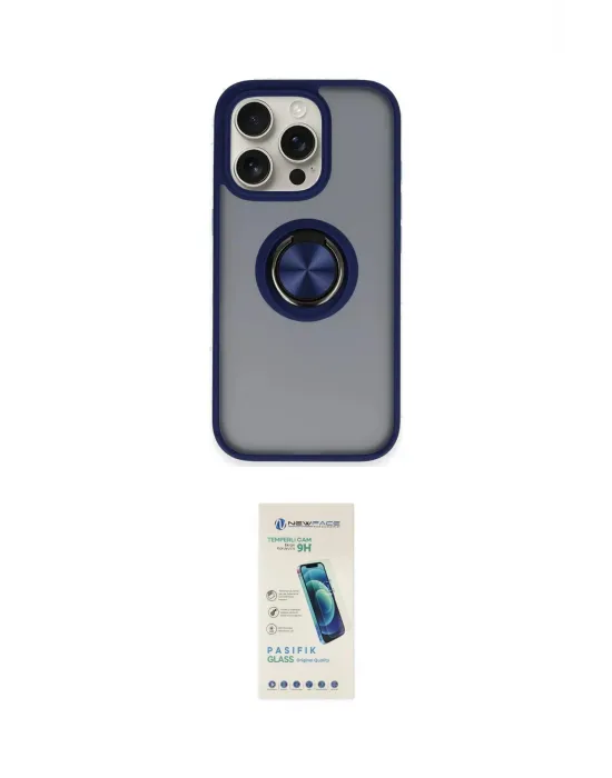 ieg™ iPhone 16 Pro Kılıf Yörünge Çizgi - Şeffaf Pasifik Cam Ekran Koruyucu