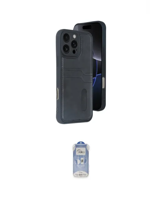 ieg™ iPhone 16 Pro Kılıf Yörünge Işık Serisi - Siyah Joko Magic 5D Cam
