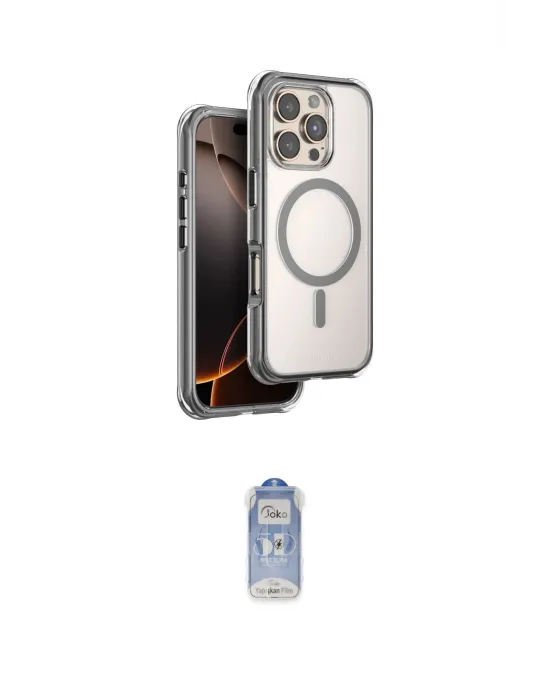 ieg™ iPhone 16 Pro Kılıf Zirve Klasik Prime - Siyah Joko Magic 5D Cam