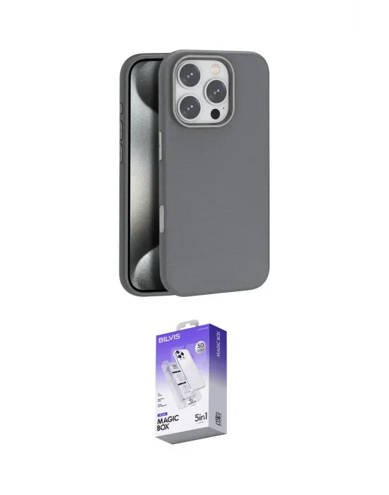 ieg™ iPhone 16 Pro Kılıf Zirve Modern Prime - Siyah Bilvis 5in1 3D Magic Cam Ekran Koruyucu