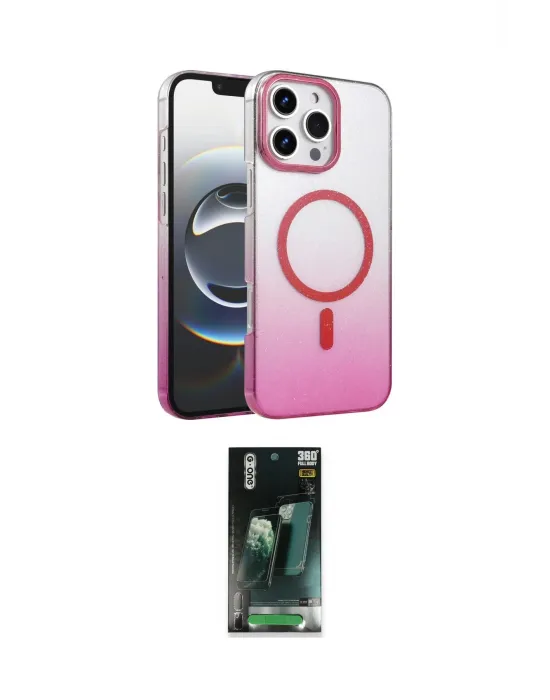 ieg™ iPhone 16 Pro Max Kılıf Ahenk Doku Özel Seri - Siyah 360 Mat Full Body Arka Koruyucu