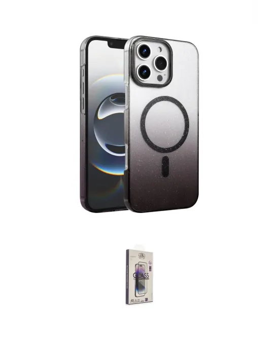 ieg™ iPhone 16 Pro Max Kılıf Ahenk Doku Özel Seri - Siyah Bilvis 3D Cam Ekran Koruyucu