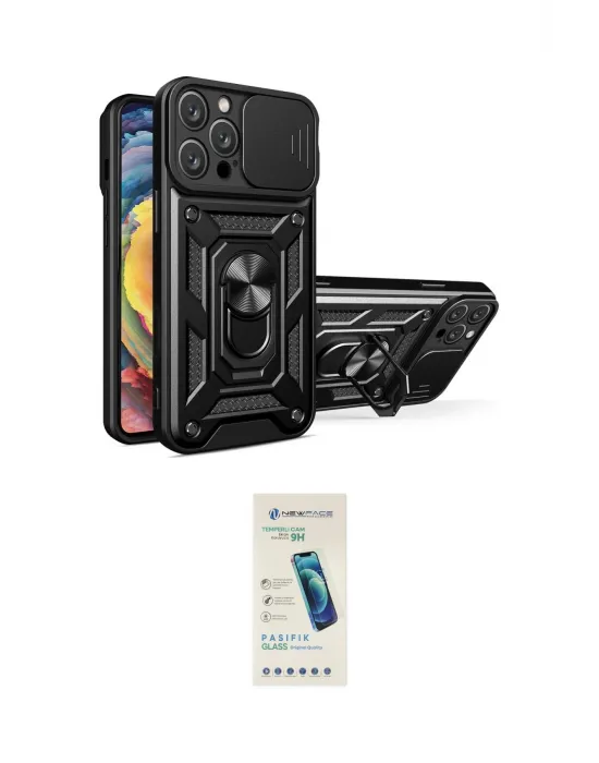 ieg™ iPhone 16 Pro Max Kılıf Ahenk Klasik - Şeffaf Pasifik Cam Ekran Koruyucu
