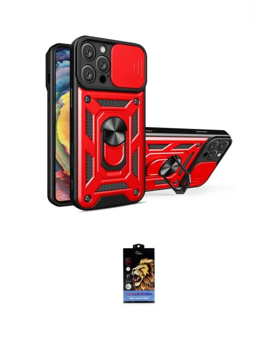 ieg™ iPhone 16 Pro Max Kılıf Ahenk Klasik - Siyah Buffer Hayalet Cam Ekran Koruyucu