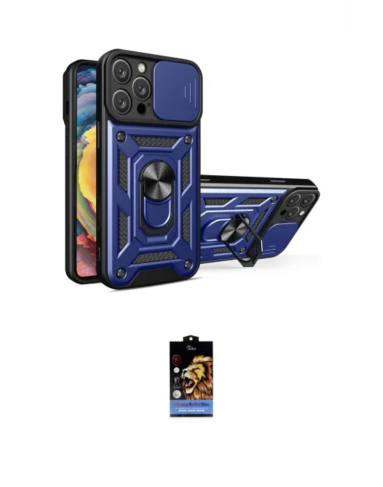 ieg™ iPhone 16 Pro Max Kılıf Ahenk Klasik - Siyah Buffer Hayalet Cam Ekran Koruyucu