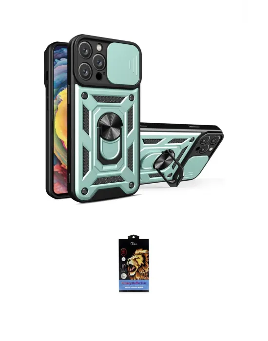 ieg™ iPhone 16 Pro Max Kılıf Ahenk Klasik - Siyah Buffer Hayalet Cam Ekran Koruyucu