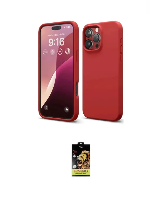 ieg™ iPhone 16 Pro Max Kılıf Ahenk Serisi - Siyah Buffer Cam Ekran Koruyucu