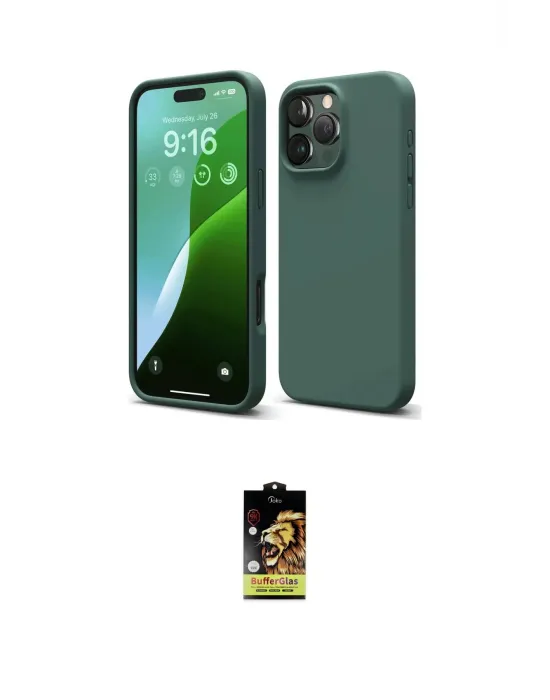 ieg™ iPhone 16 Pro Max Kılıf Ahenk Serisi - Siyah Buffer Cam Ekran Koruyucu