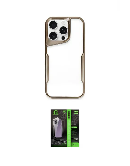ieg™ iPhone 16 Pro Max Kılıf Akış Çizgi Koleksiyonu - Şeffaf 360 Full Body Arka Koruyucu