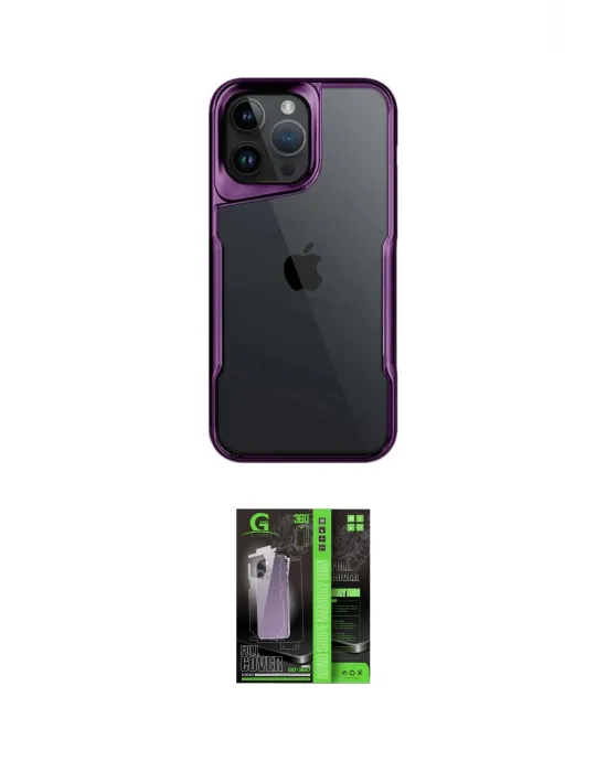 ieg™ iPhone 16 Pro Max Kılıf Akış Çizgi Koleksiyonu - Şeffaf 360 Full Body Arka Koruyucu