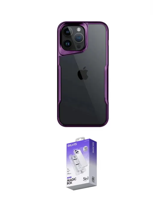 ieg™ iPhone 16 Pro Max Kılıf Akış Çizgi Koleksiyonu - Siyah Bilvis 5in1 3D Magic Cam Ekran Koruyucu