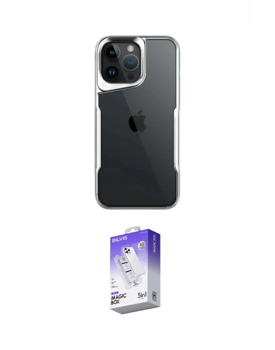 ieg™ iPhone 16 Pro Max Kılıf Akış Çizgi Koleksiyonu - Siyah Bilvis 5in1 3D Magic Cam Ekran Koruyucu