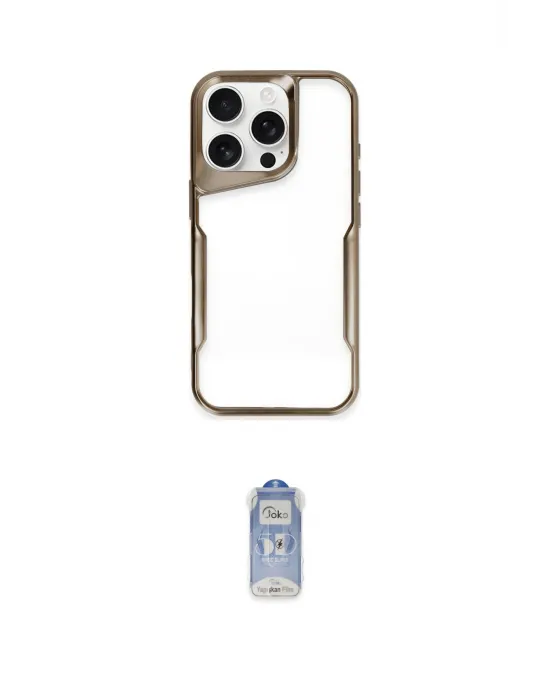 ieg™ iPhone 16 Pro Max Kılıf Akış Çizgi Koleksiyonu - Siyah Joko Magic 5D Cam
