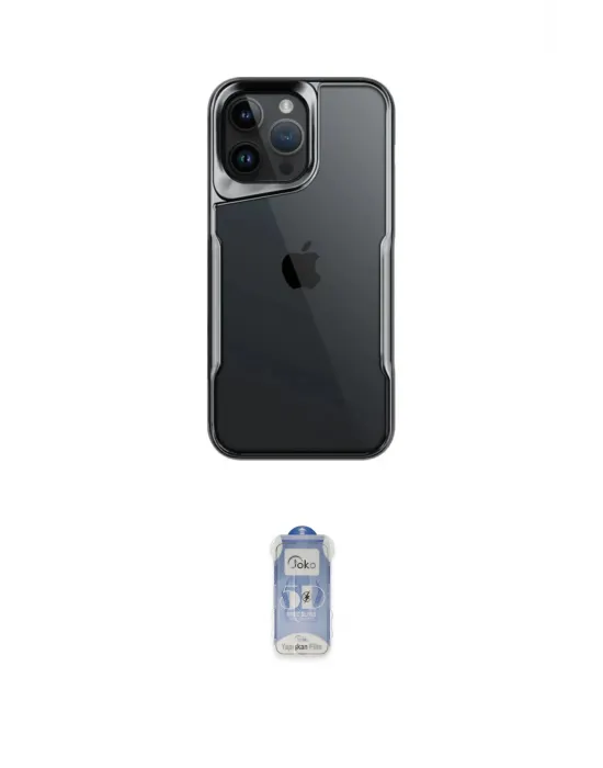 ieg™ iPhone 16 Pro Max Kılıf Akış Çizgi Koleksiyonu - Siyah Joko Magic 5D Cam