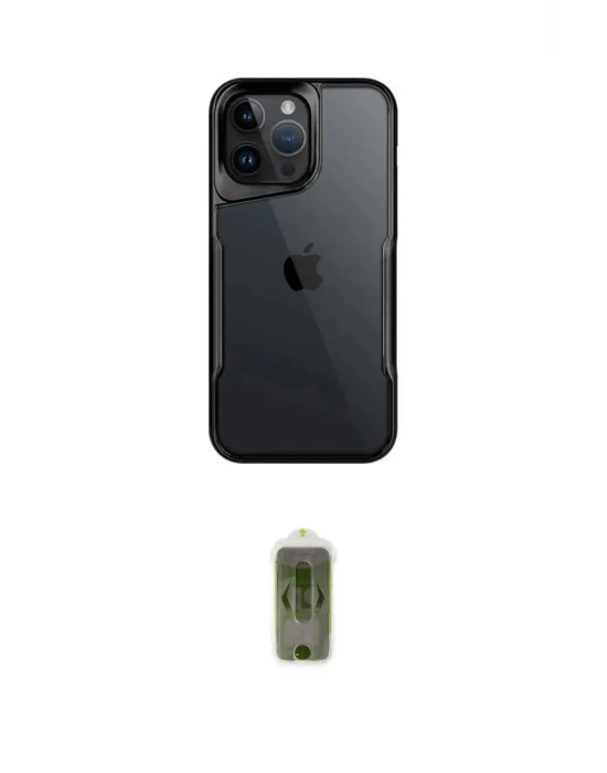 ieg™ iPhone 16 Pro Max Kılıf Akış Çizgi Koleksiyonu - Siyah Joko Magic 5D Hayalet Cam