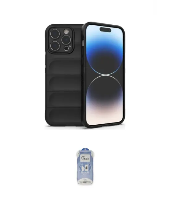 ieg™ iPhone 16 Pro Max Kılıf Atlas Koleksiyonu - Siyah Joko Magic 5D Cam