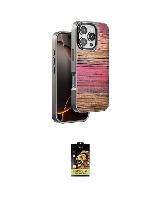ieg™ iPhone 16 Pro Max Kılıf Atlas Minimal Özel Seri - Siyah Buffer Cam Ekran Koruyucu
