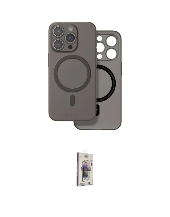 ieg™ iPhone 16 Pro Max Kılıf Çekirdek Klasik - Siyah Bilvis 3D Cam Ekran Koruyucu