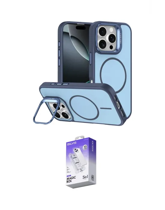 ieg™ iPhone 16 Pro Max Kılıf Çekirdek Klasik - Siyah Bilvis 5in1 3D Magic Cam Ekran Koruyucu