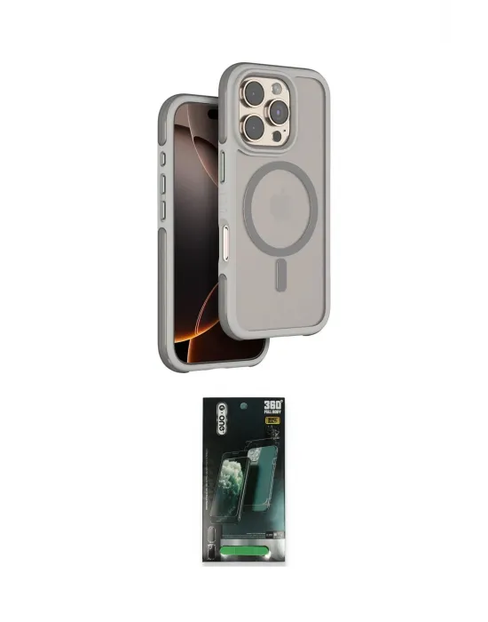 ieg™ iPhone 16 Pro Max Kılıf Çekirdek Minimal Prime - Siyah 360 Mat Full Body Arka Koruyucu