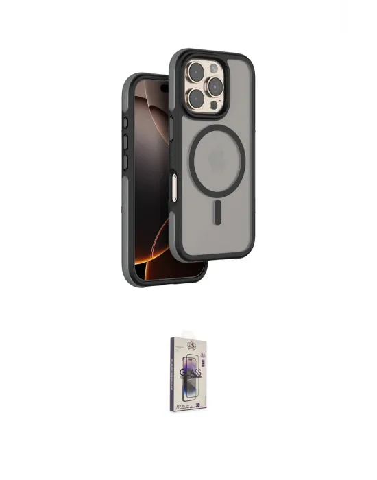 ieg™ iPhone 16 Pro Max Kılıf Çekirdek Minimal Prime - Siyah Bilvis 3D Cam Ekran Koruyucu