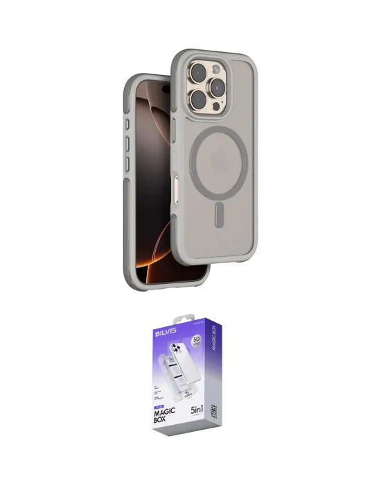 ieg™ iPhone 16 Pro Max Kılıf Çekirdek Minimal Prime - Siyah Bilvis 5in1 3D Magic Cam Ekran Koruyucu