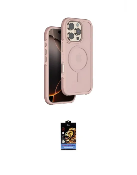 ieg™ iPhone 16 Pro Max Kılıf Çekirdek Minimal Prime - Siyah Buffer Hayalet Cam Ekran Koruyucu