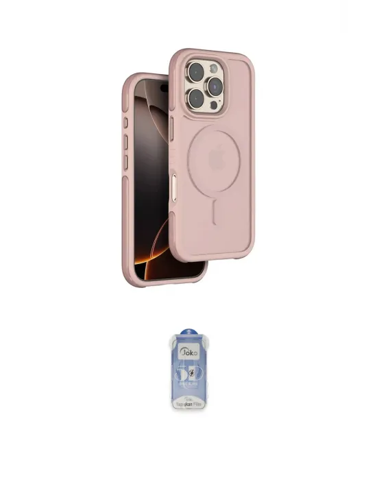 ieg™ iPhone 16 Pro Max Kılıf Çekirdek Minimal Prime - Siyah Joko Magic 5D Cam