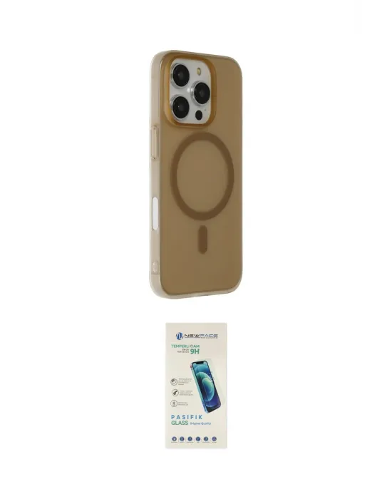 ieg™ iPhone 16 Pro Max Kılıf Çekirdek Modern Prime - Şeffaf Pasifik Cam Ekran Koruyucu